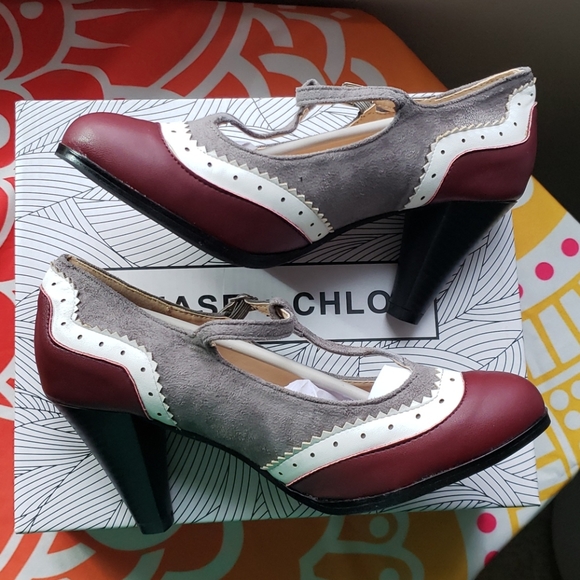 NIB Burgundy Dora t-strap pumps - Picture 10 of 12